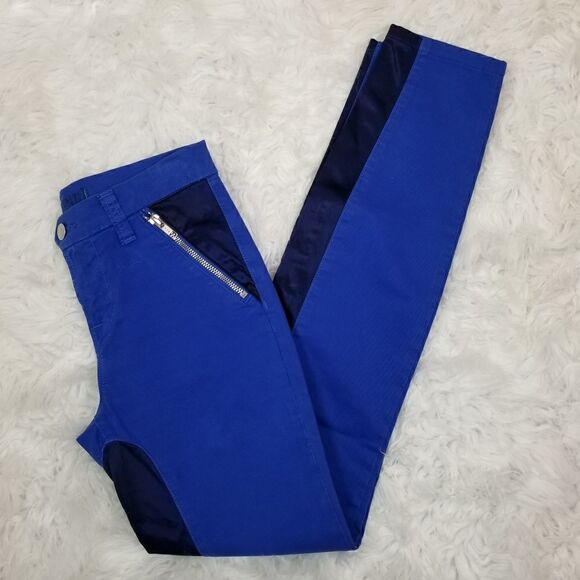 J Brand Womens Size 25 Nikko Panelled Skinny Jeans in Bright Royal Blue - Picture 1 of 6